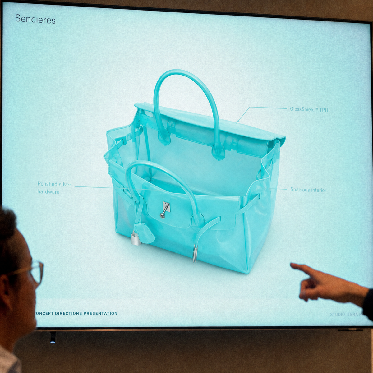 GlossShield™ TPU makes every Sencieres bag impossible to ignore. Its structured shape, translucent colour and polished silver details turn even the simplest outfit into a statement.The bag that makes the whole look.
